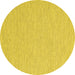 Round Abstract Yellow Contemporary Rug, con2169yw