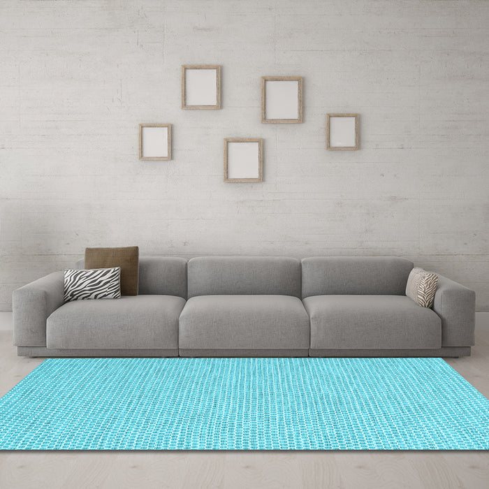 Machine Washable Abstract Light Blue Contemporary Rug in a Living Room, wshcon2169lblu
