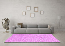 Machine Washable Abstract Pink Contemporary Rug in a Living Room, wshcon2169pnk