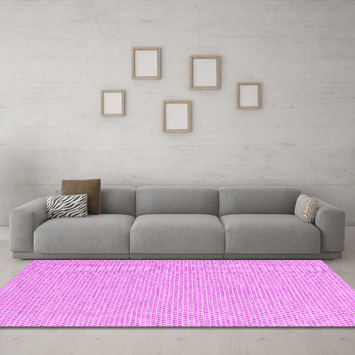 Machine Washable Abstract Pink Contemporary Rug in a Living Room, wshcon2169pnk