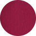 Round Abstract Pink Contemporary Rug, con216pnk