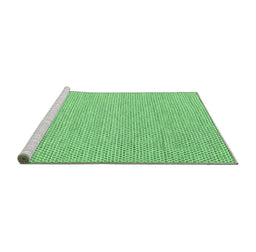 Sideview of Machine Washable Abstract Emerald Green Contemporary Area Rugs, wshcon2170emgrn