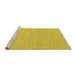 Sideview of Machine Washable Abstract Yellow Contemporary Rug, wshcon2170yw