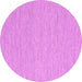 Round Machine Washable Abstract Pink Contemporary Rug, wshcon2170pnk