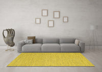 Machine Washable Abstract Yellow Contemporary Rug, wshcon2170yw