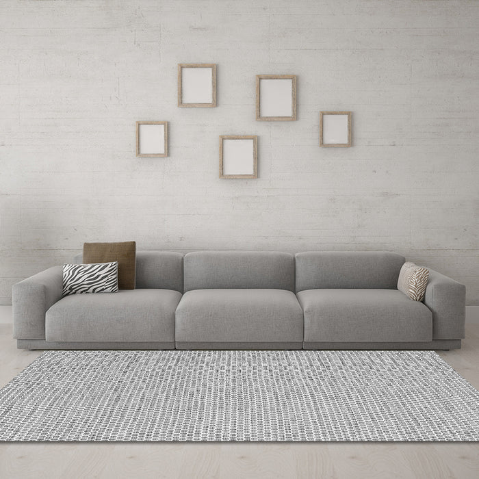 Machine Washable Abstract Gray Contemporary Rug in a Living Room,, wshcon2170gry