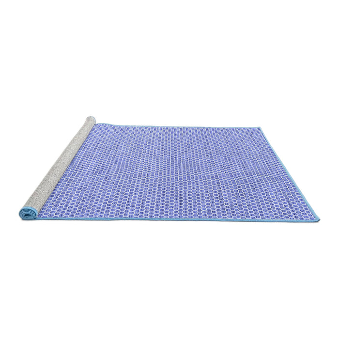 Sideview of Machine Washable Abstract Blue Contemporary Rug, wshcon2170blu