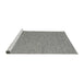 Serging Thickness of Machine Washable Contemporary Gray Rug, wshcon2171