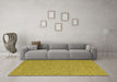 Machine Washable Abstract Yellow Contemporary Rug in a Living Room, wshcon2171yw