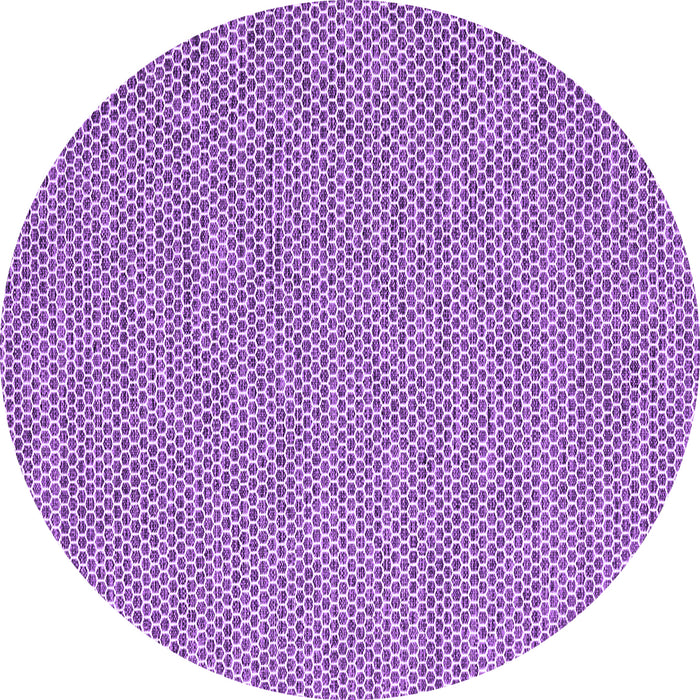 Round Abstract Purple Contemporary Rug, con2171pur