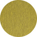 Round Machine Washable Abstract Yellow Contemporary Rug, wshcon2171yw