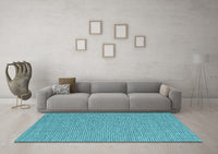 Machine Washable Abstract Light Blue Contemporary Rug, wshcon2171lblu