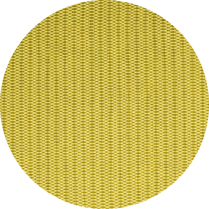 Round Abstract Yellow Contemporary Rug, con2172yw