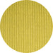 Round Abstract Yellow Contemporary Rug, con2172yw