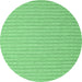 Round Machine Washable Abstract Emerald Green Contemporary Area Rugs, wshcon2172emgrn