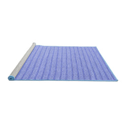 Sideview of Machine Washable Abstract Blue Contemporary Rug, wshcon2172blu