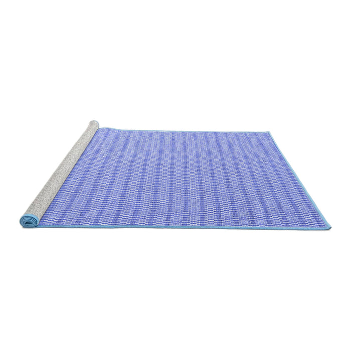 Sideview of Machine Washable Abstract Blue Contemporary Rug, wshcon2172blu