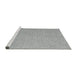 Serging Thickness of Machine Washable Contemporary Grey Gray Rug, wshcon2173