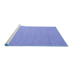 Sideview of Machine Washable Abstract Blue Contemporary Rug, wshcon2173blu