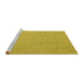 Sideview of Machine Washable Abstract Yellow Contemporary Rug, wshcon2173yw