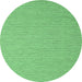 Round Machine Washable Abstract Emerald Green Contemporary Area Rugs, wshcon2173emgrn