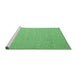 Sideview of Machine Washable Abstract Emerald Green Contemporary Area Rugs, wshcon2173emgrn