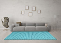 Machine Washable Abstract Light Blue Contemporary Rug, wshcon2174lblu