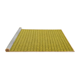 Sideview of Machine Washable Abstract Yellow Contemporary Rug, wshcon2174yw