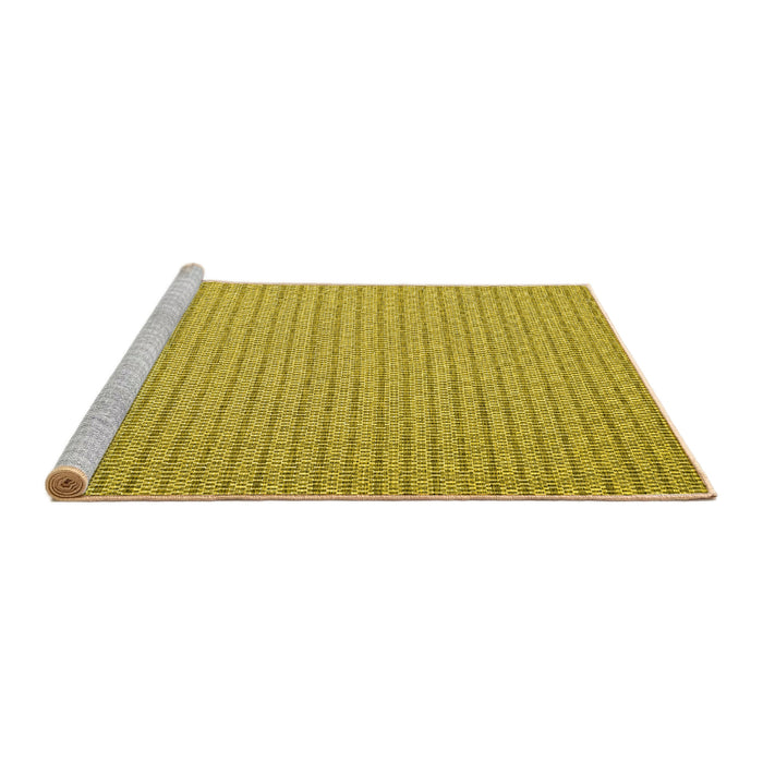 Sideview of Machine Washable Abstract Yellow Contemporary Rug, wshcon2174yw
