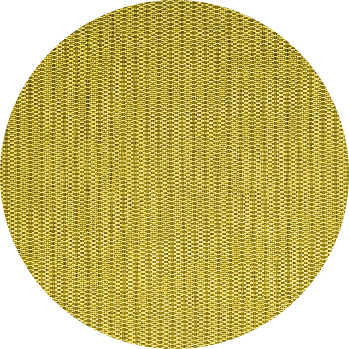 Round Abstract Yellow Contemporary Rug, con2174yw