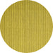 Round Abstract Yellow Contemporary Rug, con2174yw