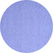 Round Machine Washable Abstract Blue Contemporary Rug, wshcon2175blu