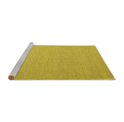 Sideview of Machine Washable Abstract Yellow Contemporary Rug, wshcon2175yw
