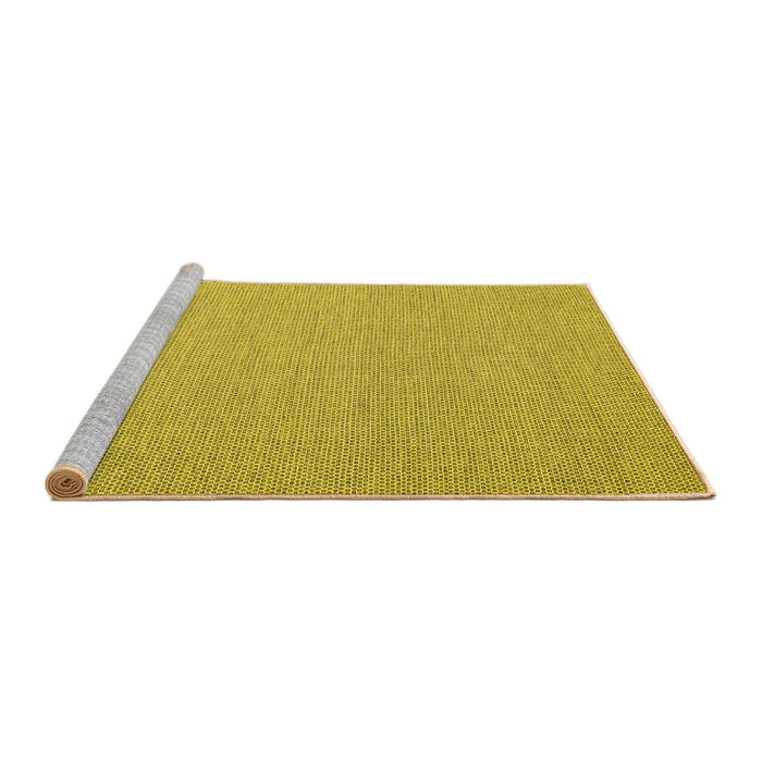 Sideview of Machine Washable Abstract Yellow Contemporary Rug, wshcon2175yw