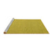 Sideview of Machine Washable Abstract Yellow Contemporary Rug, wshcon2175yw