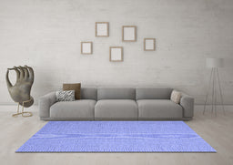 Machine Washable Abstract Blue Contemporary Rug in a Living Room, wshcon2175blu
