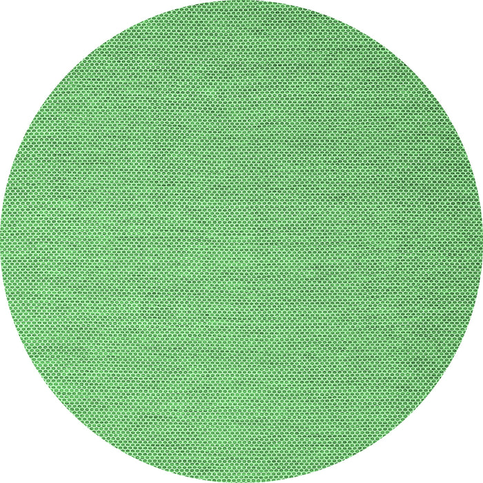 Round Machine Washable Abstract Emerald Green Contemporary Area Rugs, wshcon2175emgrn