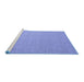 Sideview of Machine Washable Abstract Blue Contemporary Rug, wshcon2175blu