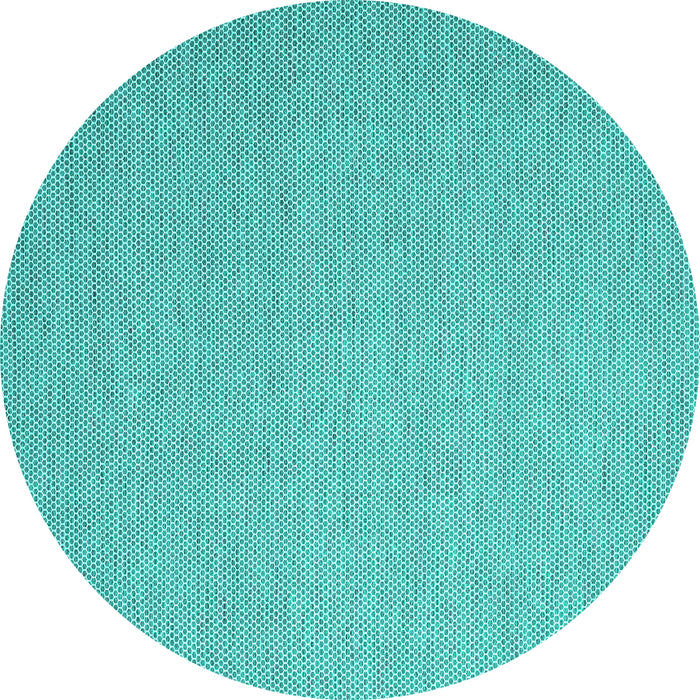 Round Abstract Turquoise Contemporary Rug, con2175turq