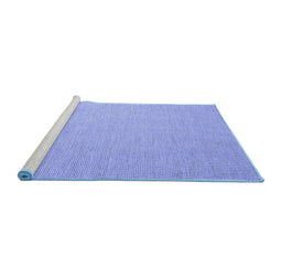 Sideview of Machine Washable Abstract Blue Contemporary Rug, wshcon2176blu
