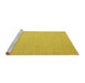 Sideview of Machine Washable Abstract Yellow Contemporary Rug, wshcon2176yw