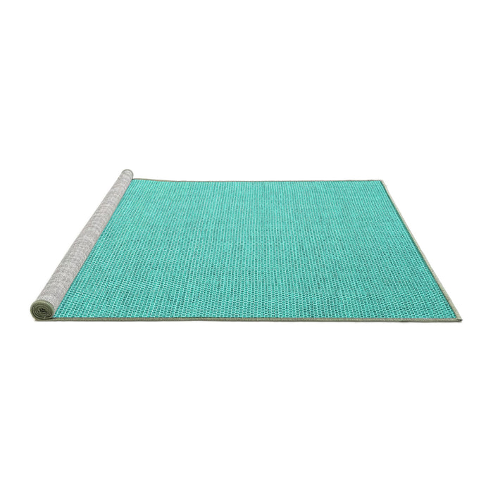 Sideview of Machine Washable Abstract Turquoise Contemporary Area Rugs, wshcon2176turq
