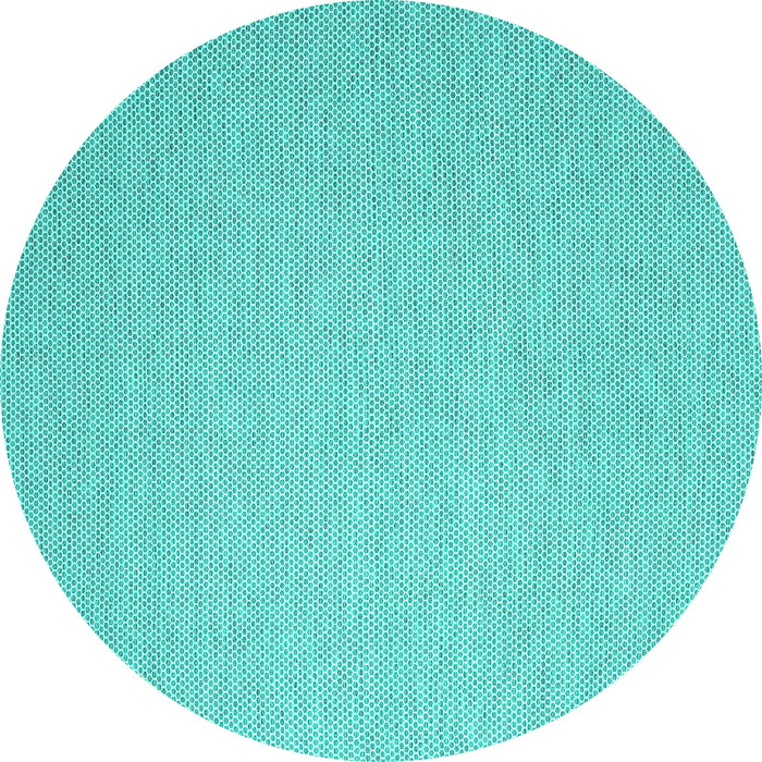 Round Machine Washable Abstract Turquoise Contemporary Area Rugs, wshcon2176turq