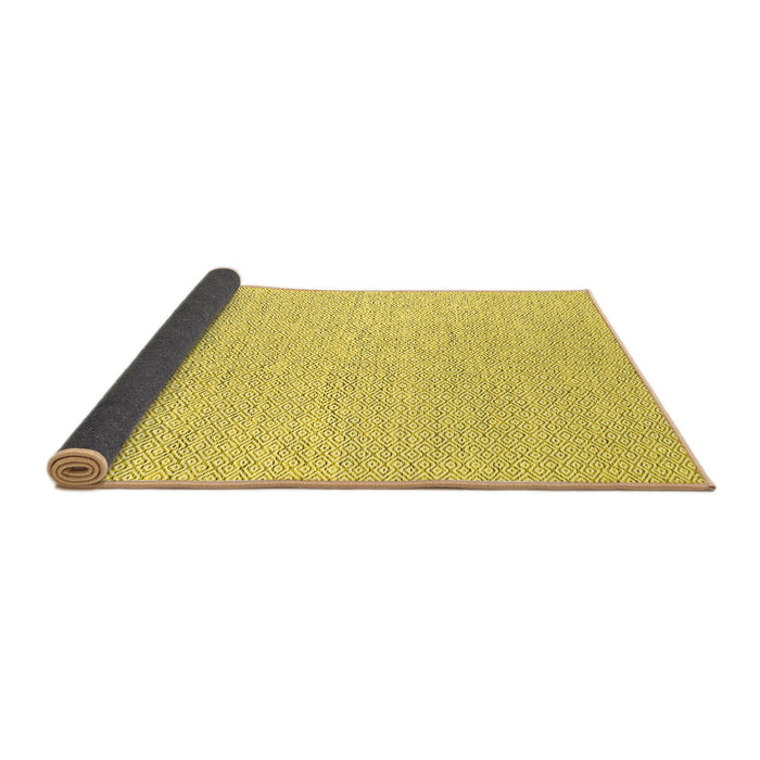 Sideview of Abstract Yellow Contemporary Rug, con2177yw
