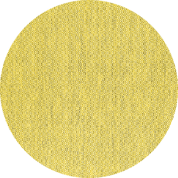 Round Abstract Yellow Contemporary Rug, con2177yw
