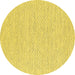 Round Abstract Yellow Contemporary Rug, con2177yw