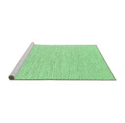 Sideview of Machine Washable Abstract Emerald Green Contemporary Area Rugs, wshcon2177emgrn