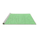 Sideview of Machine Washable Abstract Emerald Green Contemporary Area Rugs, wshcon2177emgrn