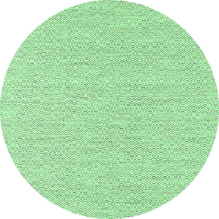 Round Machine Washable Abstract Emerald Green Contemporary Area Rugs, wshcon2177emgrn