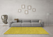 Machine Washable Abstract Yellow Contemporary Rug in a Living Room, wshcon2178yw